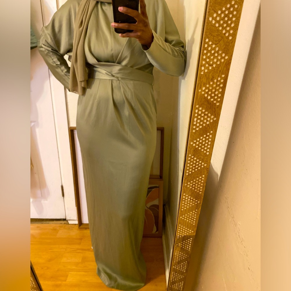 ASOS Sage Green Long Sleeve Maxi Dress